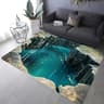 3D Desert Crack Water Fire Rug  Optical Illusion NonSlip Living Room Decor 14