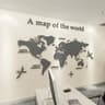 3D Acrylic World Map  Solid Color Crystal Wall Mural 11
