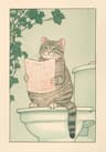 Japanese Tabby Cat In Bathtub  Retro Aesthetic Japandi Canvas Art 20
