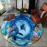 3D Seabed Illusion Dolphin Rug  Underwater World Round Area Carpet For Living Room Bedroom  Playroo 18