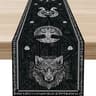 Norse Viking Raven  Tree Of Life Linen Table Runner  Mythology Themed Holiday Party Decor  Kitchen  6