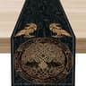 Norse Viking Raven  Tree Of Life Linen Table Runner  Mythology Themed Holiday Party Decor  Kitchen  8