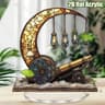 Acrylic Moon  Turret Silhouette Ornament  2D Desktop Decor With Flower Star  Lantern Accents For Ho 10