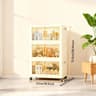 Foldable Mobile Storage Cabinet  345Tier Stackable Organizer With Wheels  Portable Closet  Pantry F 9