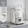 2Tier PullOut Microwave Oven Rack  SlideOut Kitchen Countertop Storage Organizer For Rice Cookers   7