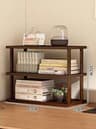 Natural Bamboo Desktop Storage Rack And MultiLayer Countertop Organizer 9