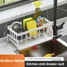 Kitchen Countertop Sponge Drain Rack And Multifunctional Dish Cloth Storage Organizer 9