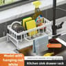 Kitchen Countertop Sponge Drain Rack And Multifunctional Dish Cloth Storage Organizer 12