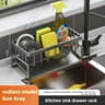 Kitchen Countertop Sponge Drain Rack And Multifunctional Dish Cloth Storage Organizer 7