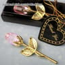 Crystal Rose Artificial Flower  Metallic Stem Craft 18