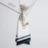 NoSew Beaded Floral DoubleLayer Necktie For Casual Streetwear 7
