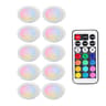 BatteryPowered RGB LED Puck Lights With Remote Control 10 Pack 7