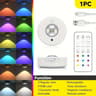 Rechargeable RGB 12Color Magnetic LED Puck Lights With Remote Control 3 Pack 6
