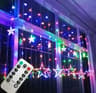 LED Pentagram Curtain Lights Remote Control Star String Lights 6
