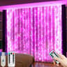 USB LED Curtain String Lights Remote Control Hanging Garland Lights 11