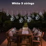 Solar Powered Star  Moon LED Curtain Lights 8 Modes Outdoor Hanging Lights 6