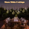 Solar Powered Star  Moon LED Curtain Lights 8 Modes Outdoor Hanging Lights 8