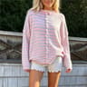 Womens Casual Striped Long Sleeve Knit Cardigan Sweaters 18