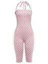 Womens Sexy Backless Polka Dot Halter Romper  Bodycon Playsuit 14
