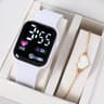 Casual Square LED Digital Sports Watch With Waterproof Silicone Strap 7