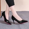 Classic Red Sole Pointed Toe Black Patent Leather Stiletto Pumps 5