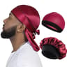 Premium Silky Durag And Wave Cap 3Piece Headwear Set 7