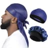 Premium Silky Durag And Wave Cap 3Piece Headwear Set 11
