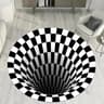 3D Vortex Optical Illusion Round Area Rug  Hypnotic Floor Accent Mat 8