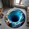 3D Vortex Optical Illusion Round Area Rug  Hypnotic Floor Accent Mat 11