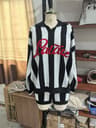 Womens Striped Letter Jacquard Knit Sweater  Shorts Set 8