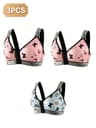 Womens Front Closure Seamless Bra 3Piece Set 8