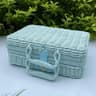 Retro RattanLike Woven Suitcase Storage Box  Decorative Prop Basket With Handle 10
