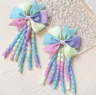 Colorful Bow Tassel Hair Clip Set For Kids 6
