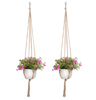 Hand Woven Hanging Plant Holder Cotton Rope Flower Pot Hanger 7