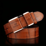 Mens Business Casual Leather Belt Smooth Buckle 5