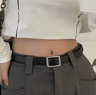 Womens PU Leather Square Buckle Belt Vintage Chic Waist Belt 3