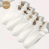 Cartoon Teddy Bear Ankle Socks For Women Soft Breathable Casual Wear 3