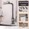 Pull Out Kitchen Faucet Stainless Steel Rotatable Sink Tap 7