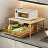 Modern Microwave Storage Rack Wooden Countertop Kitchen Organizer Shelf 7