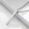 Stainless Steel Bar Pendant Necklace  Minimalist 3D Pillar Design For Men  Women 8