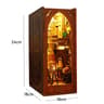 DIY Book Nook Kit Wooden Dollhouse Building Set LED Bookshelf Insert Miniature House Bookend 16