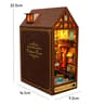 DIY Book Nook Kit Wooden Dollhouse Building Set LED Bookshelf Insert Miniature House Bookend 6