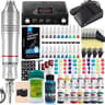 Professional Rotary Tattoo Machine Kit  Complete Tattoo Pen Set With Power Supply  Needles 10