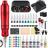 Professional Rotary Tattoo Machine Kit  Complete Tattoo Pen Set With Power Supply  Needles 12
