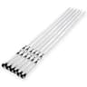 6 Piece Extra Long BBQ Skewers With Wooden Handles  Stainless Steel Shish Kebab Grill Sticks 6