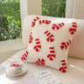 Christmas Plush Pillowcase With Hat And Candy Cane Pattern Hidden Zipper Holiday Decor Cover 6