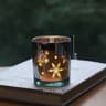Mini Christmas Tree  Elk Glass Candle Holder  Festive Snowflake Candle Cup For Holiday Decor 6