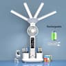 Multifunction USB Charging 3Color LED Desk Lamp With Fan And Clock 9