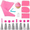 Silicone Piping Bags And Stainless Steel Piping Tips Cake Decorating Kit 6
