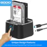 GODO SATA To USB 30 Hard Drive Docking Station For 25 35in HDD SSD With 12V3A Power Adapter 5